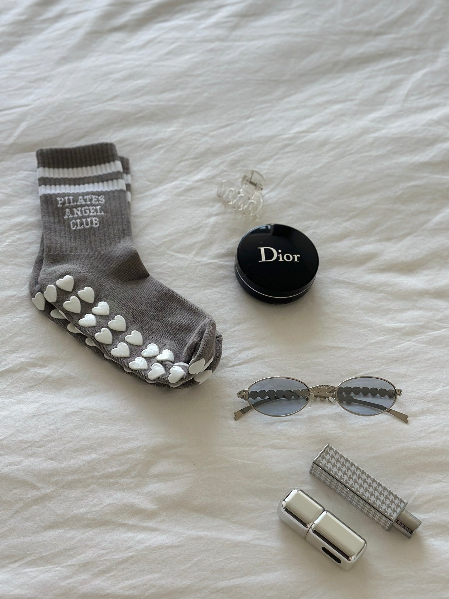 Pilates Grip Socks – Big Heart Gray