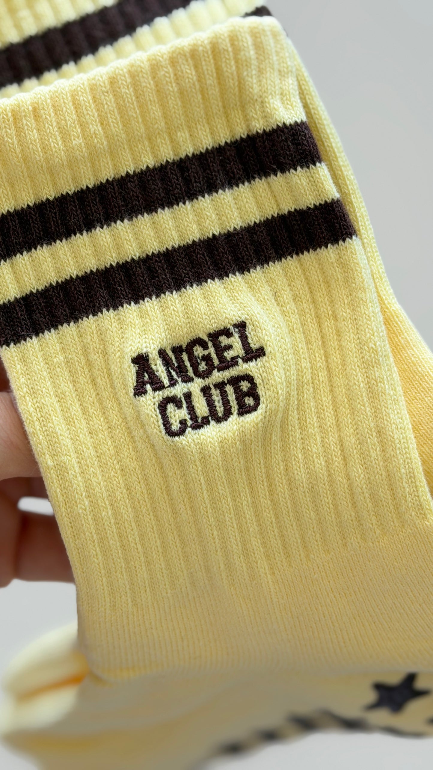 Pilates Grip Socks - Butter Yellow Star