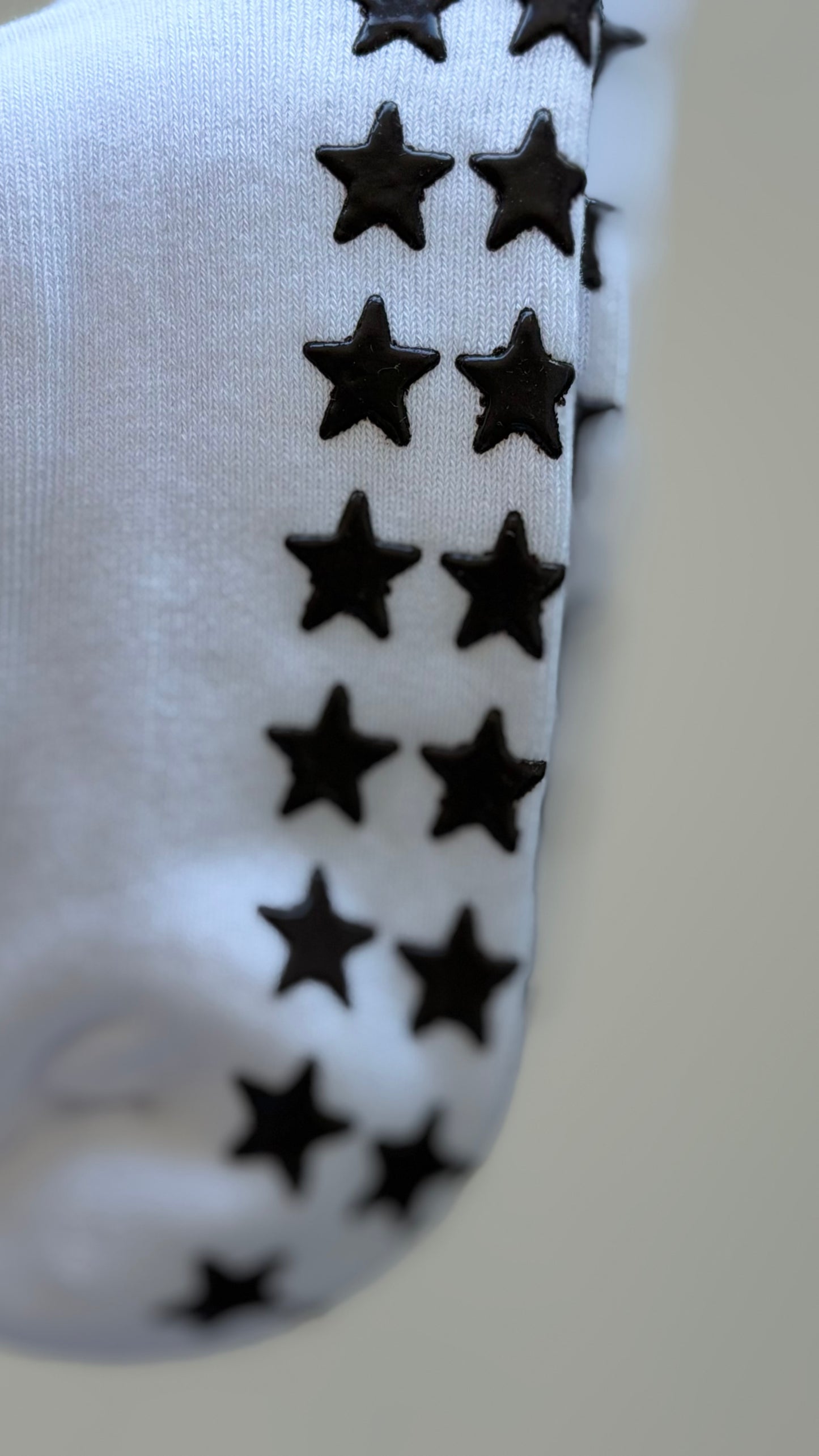 Pilates Grip Socks - White & Brown Stars