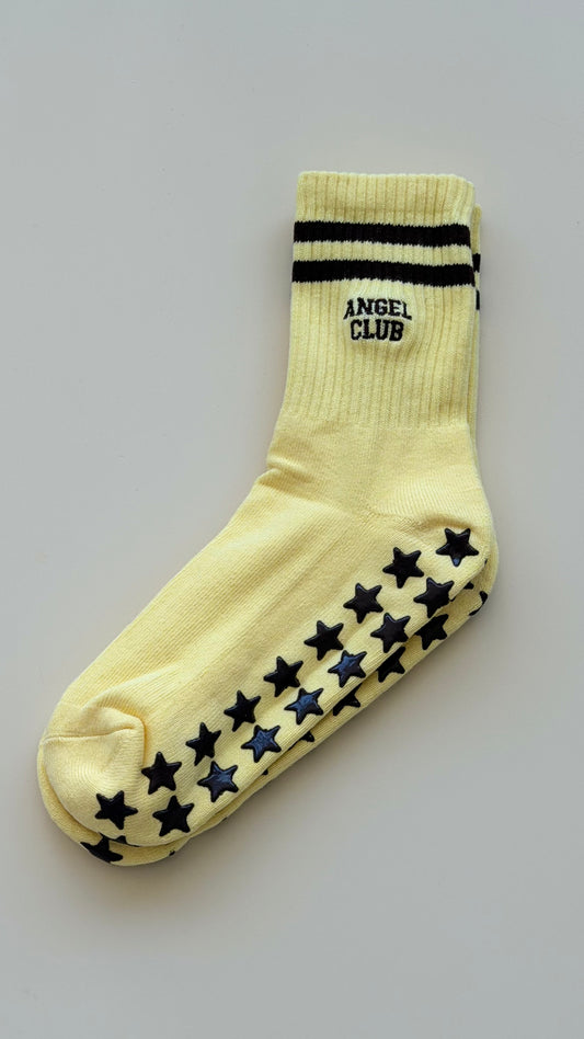 Pilates Grip Socks - Butter Yellow Star