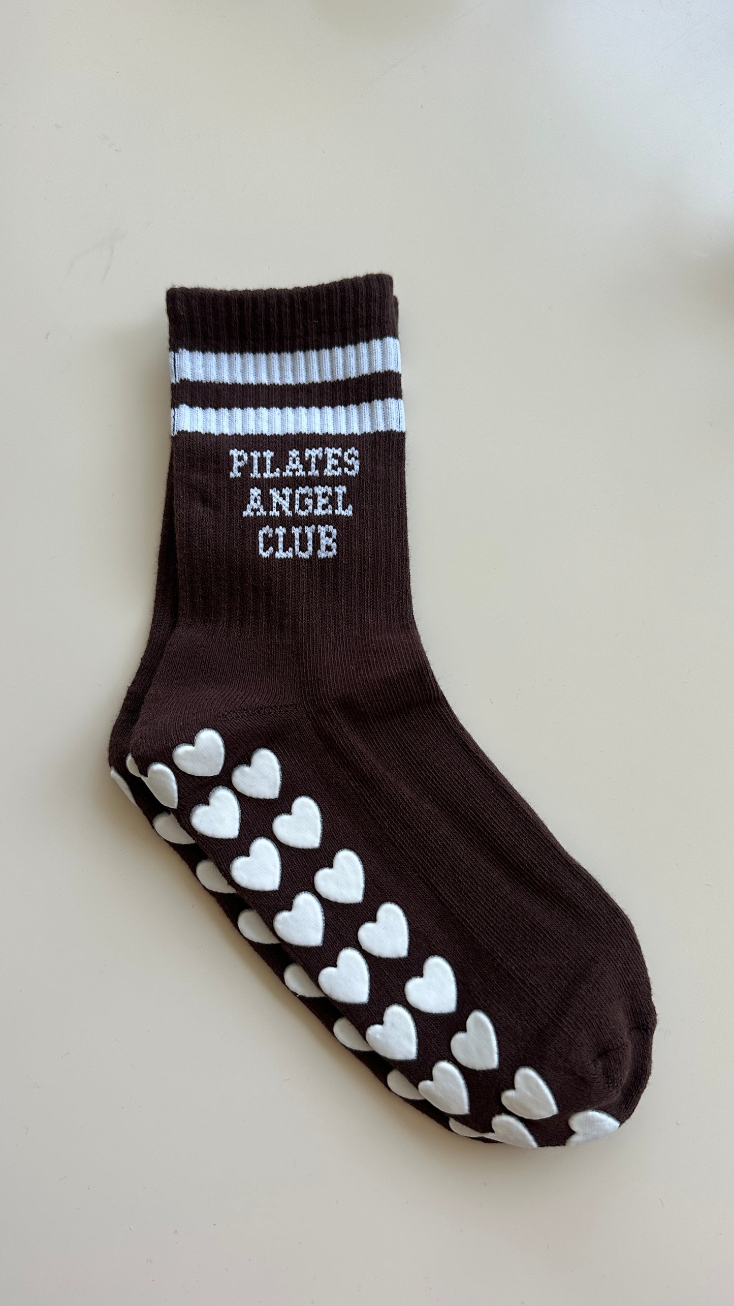 Pilates Grip Socks – Big Heart Brown