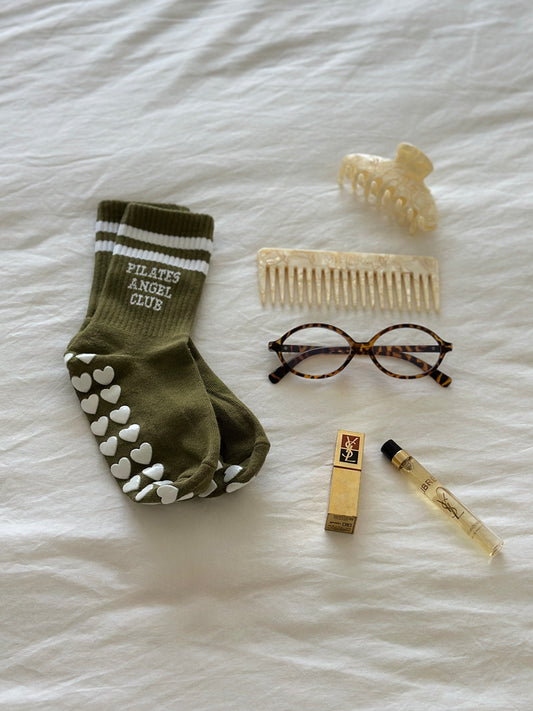 Pilates Grip Socks – Big Heart Khaki