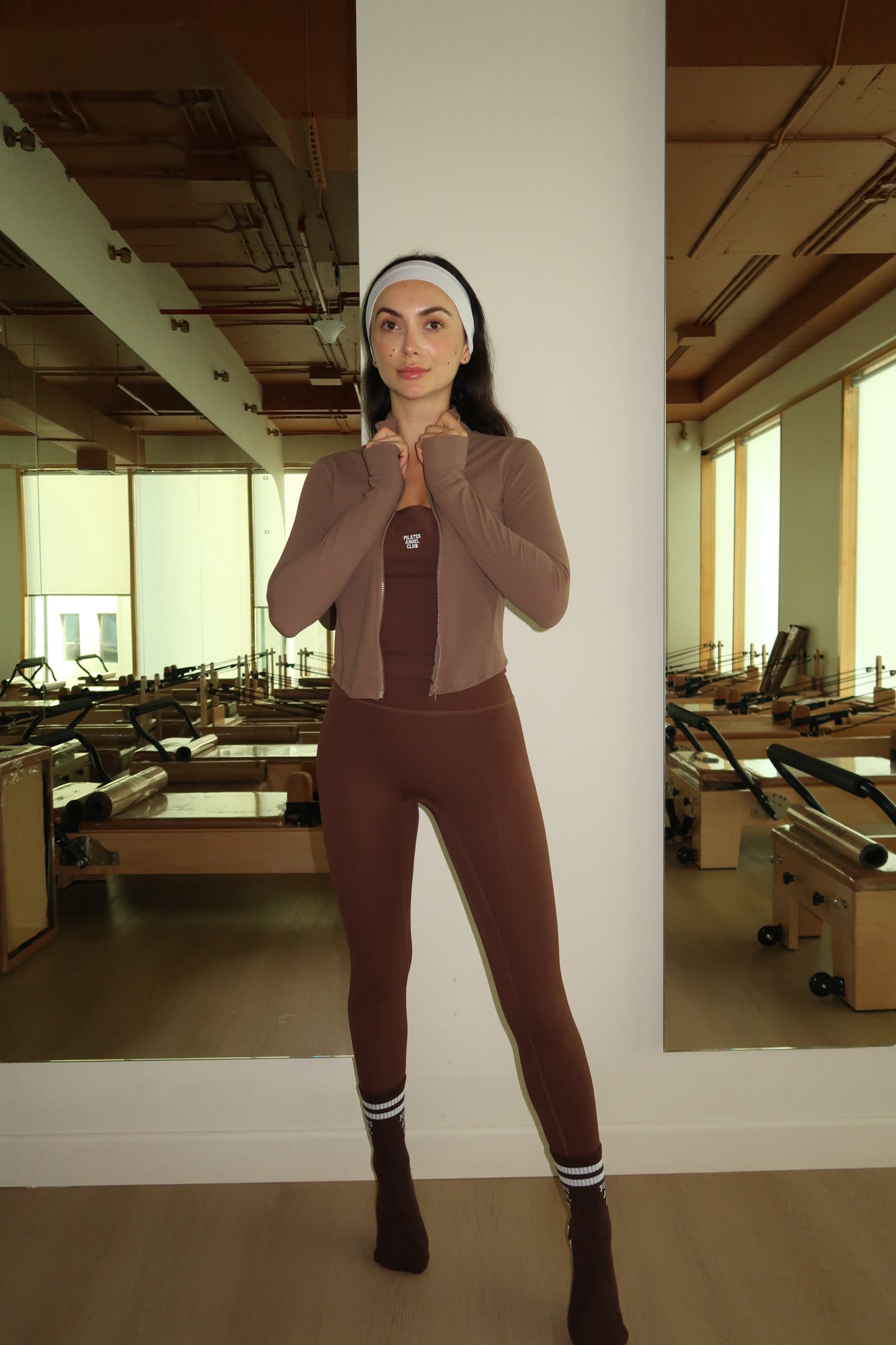 Pilates Angel Club Jacket – Chocolate Brown